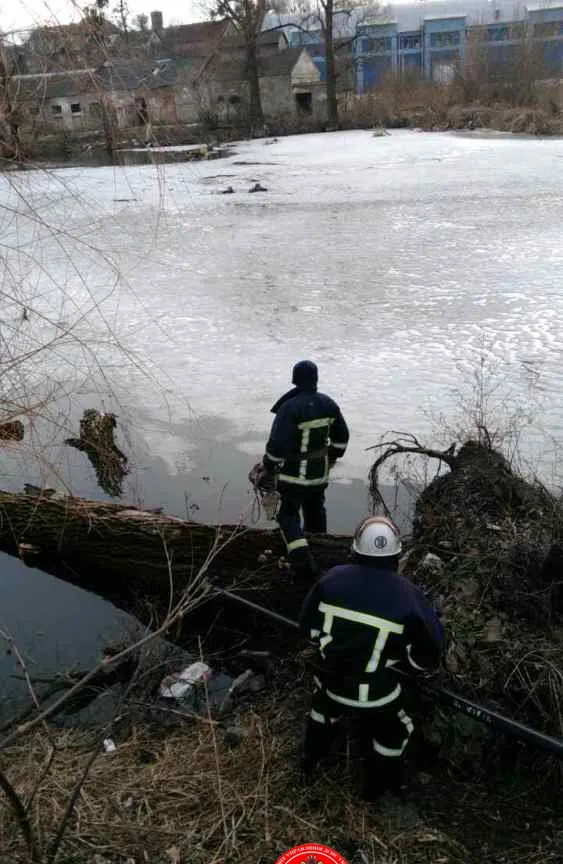 На Рівненщині двоє чоловіків провалилися під кригу — фото 1